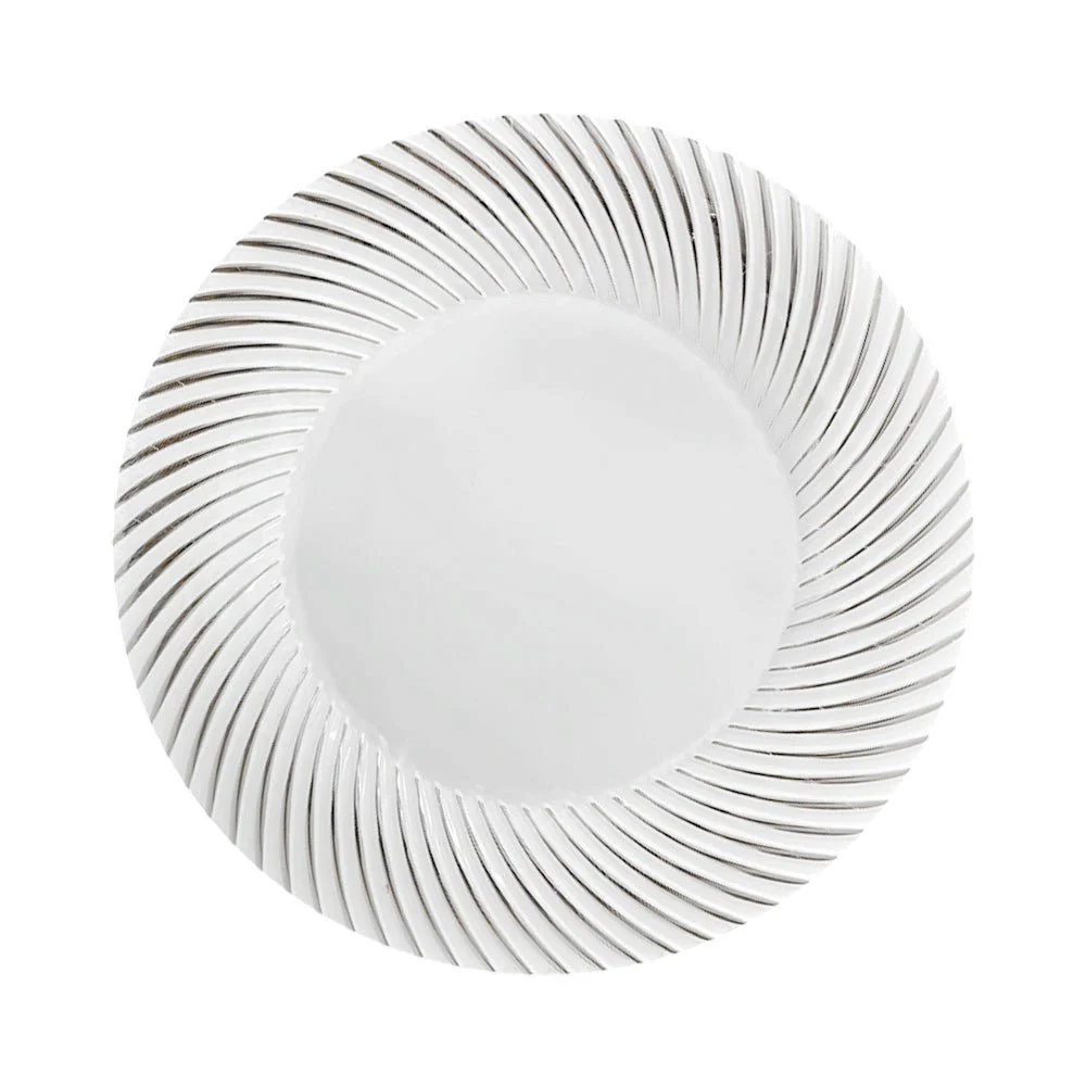 Platos Plástico Redondo 10" Home Elegance / 10 Piezas / Blanco-Plateado - Image 2