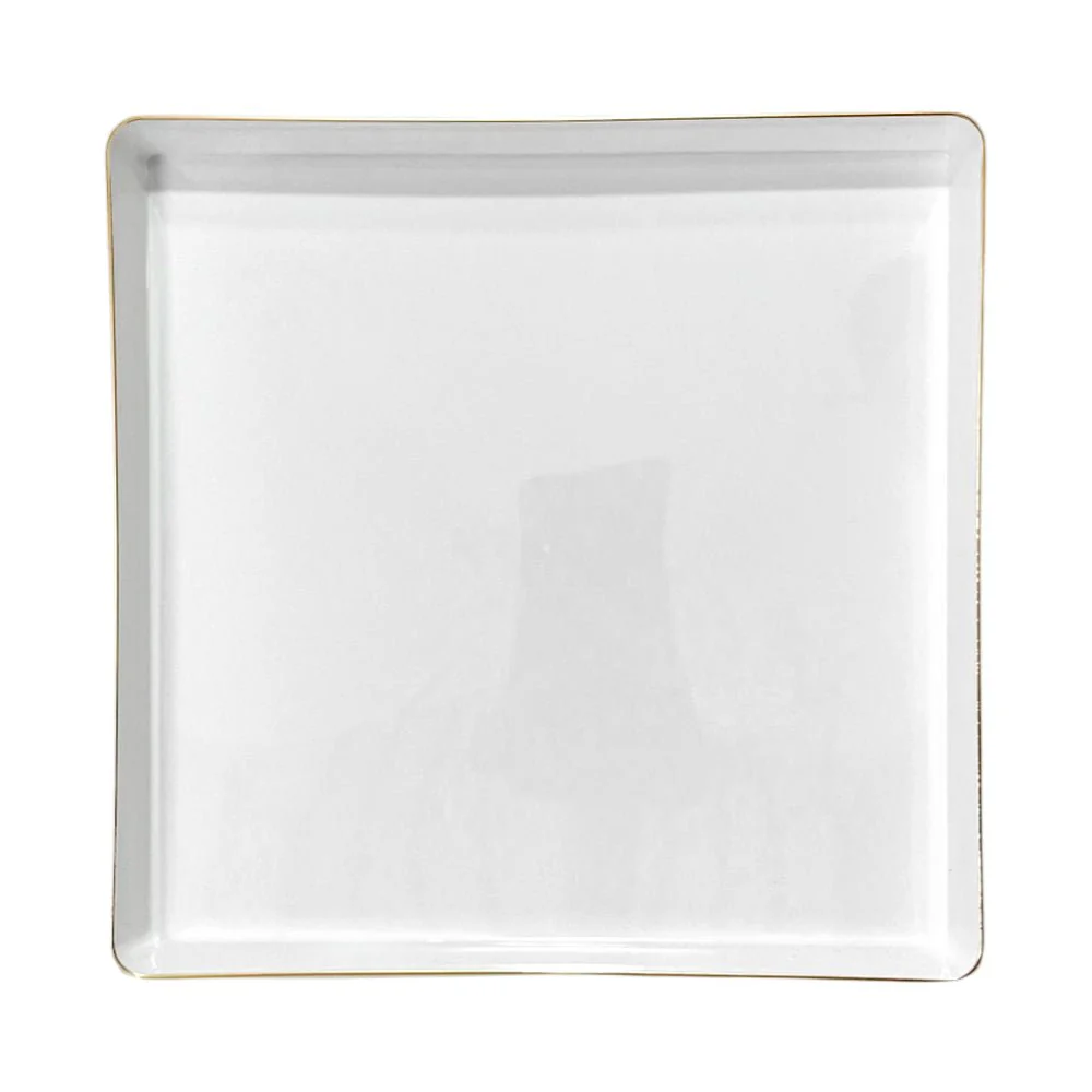 Platos Reutilizables Lillian / 20 Piezas / Blanco con Borde Dorado - Image 4