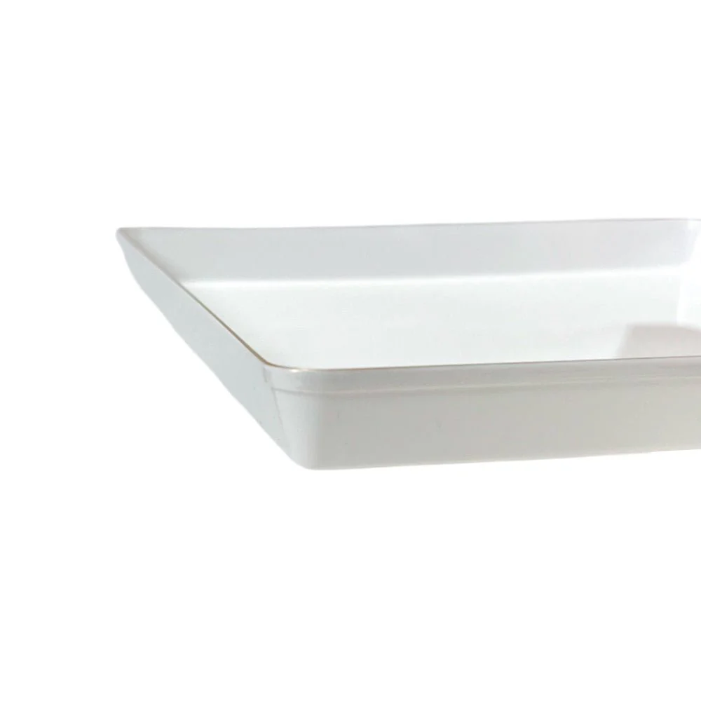Platos Reutilizables Lillian / 20 Piezas / Blanco con Borde Dorado - Image 5