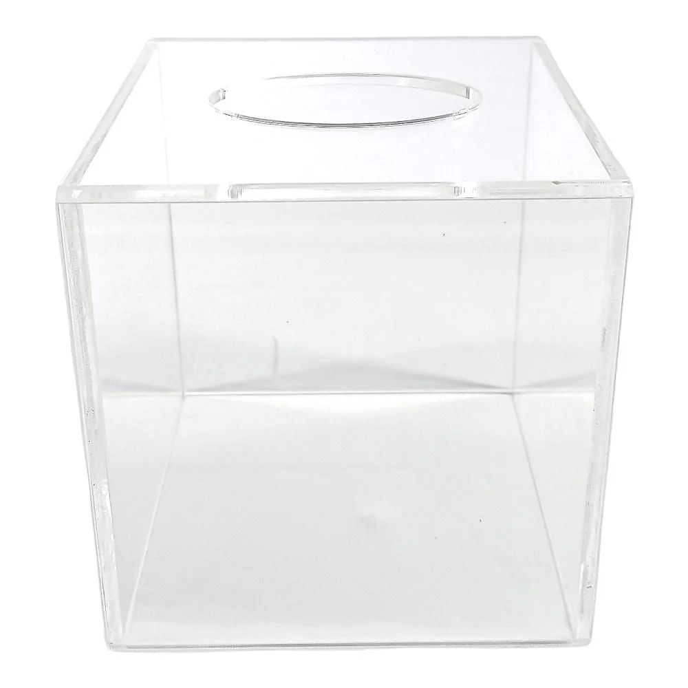 Porta Toallas Desechables Kleenex de Acrílico Sin Tapa 15 cm x 15 cm x 15 cm