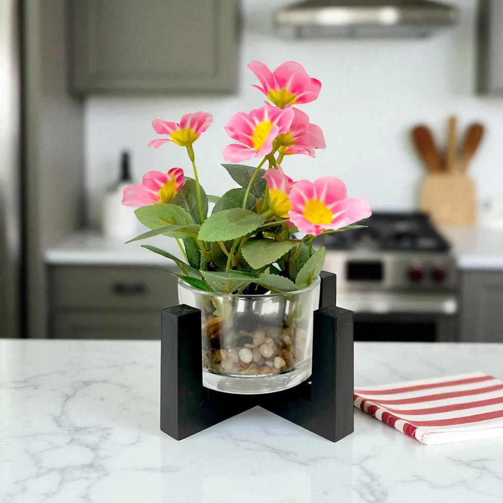 Pote Decorativo de Vidrio Home Elegance 2"x3" / Con Plantita / Surtido
