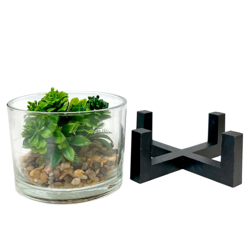Pote Decorativo de Vidrio Home Elegance 3.1"x4.3" / Con Plantita / Surtido - Image 3