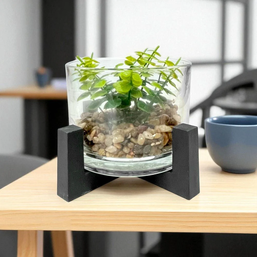 Pote Decorativo de Vidrio Home Elegance 3.1"x4.3" / Con Plantita / Surtido - Image 4