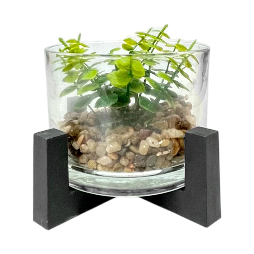 Pote Decorativo de Vidrio Home Elegance 3.1"x4.3" / Con Plantita / Surtido - Image 5