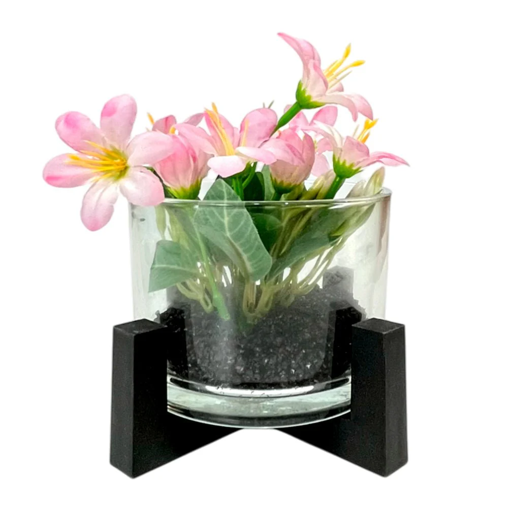 Pote Decorativo de Vidrio Home Elegance 3"x4" / Con Plantita / Surtido - Image 2