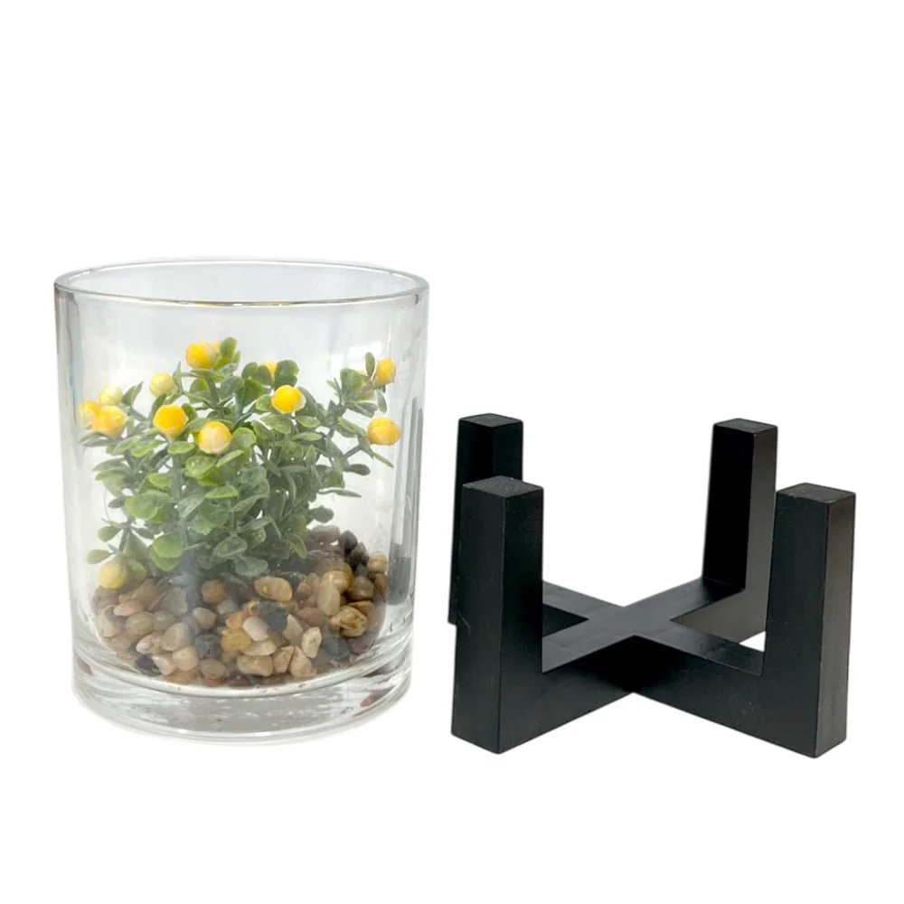 Pote Decorativo de Vidrio Home Elegance 4" / Con Plantita / Surtido - Image 2