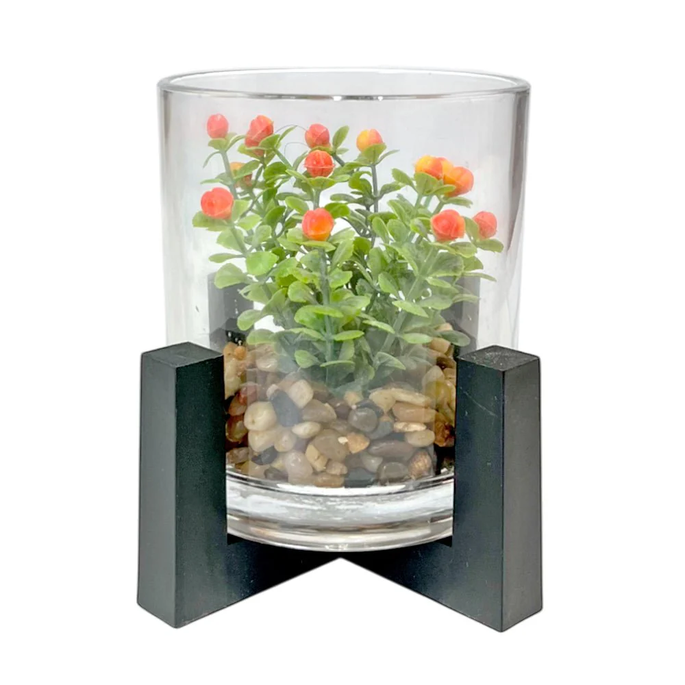 Pote Decorativo de Vidrio Home Elegance 4" / Con Plantita / Surtido - Image 3