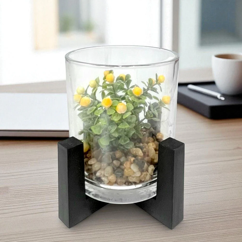 Pote Decorativo de Vidrio Home Elegance 4" / Con Plantita / Surtido - Image 4