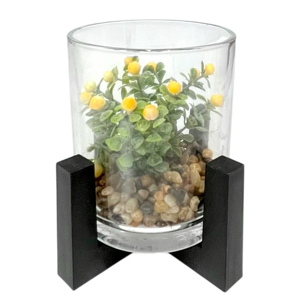 Pote Decorativo de Vidrio Home Elegance 4" / Con Plantita / Surtido - Image 5