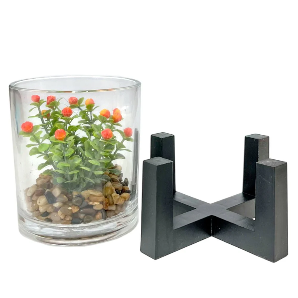 Pote Decorativo de Vidrio Home Elegance 4" / Con Plantita / Surtido - Image 6