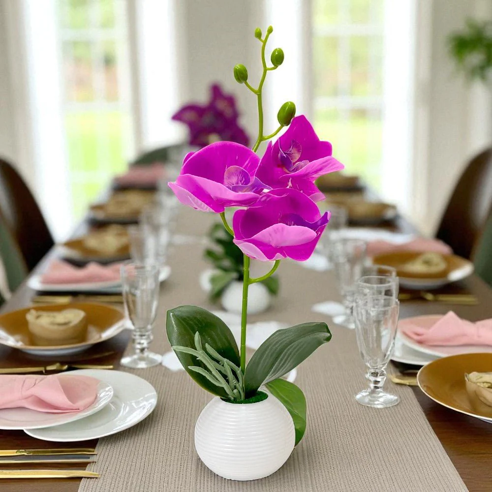 Pote Decorativo Plástico Con Orquideas Home Elegance 2" / Surtidos - Image 4