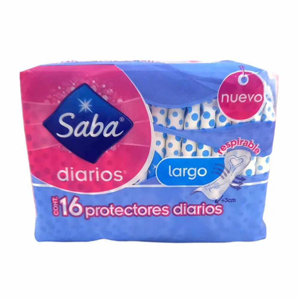 Protectores Diarios Saba Largos 16 Piezas
