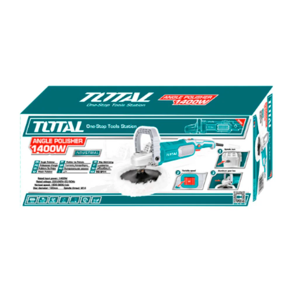 Pulidora De Felpa Total 1400W De 7" Vel.1500-3600Rpm - Image 2