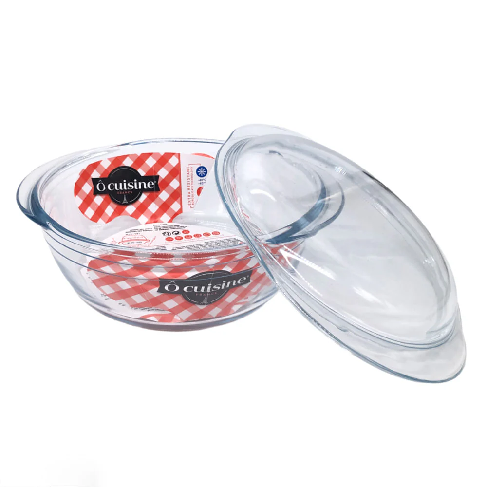 Refractario de Vidrio O cuisine Redondo Con Tapa de 1.6 L