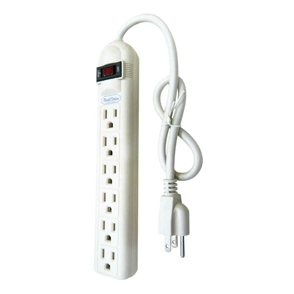 Regleta de 3 Enchufes Best Value Con Reset de 6"