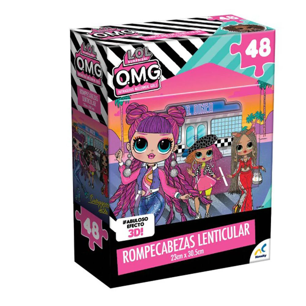 Rompecabezas Lol Surprise Lenticular de 48 Piezas