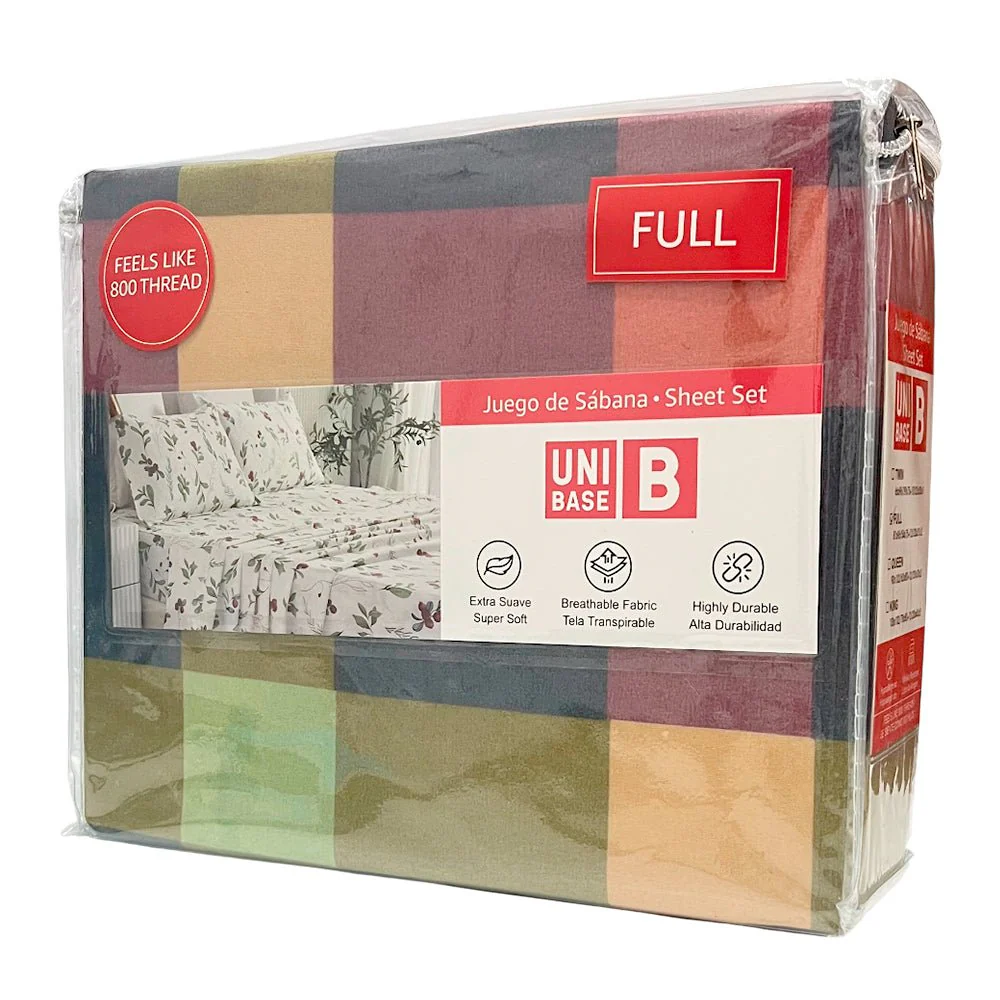 Sábana Full Estampada Unibase / Set 4 Piezas / Surtida