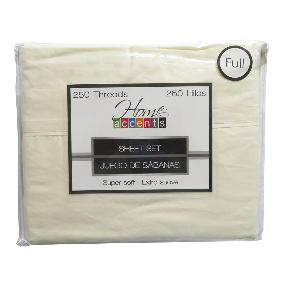 Sabana Home Accents 250 Hilos Set de 4 Piezas - FULL