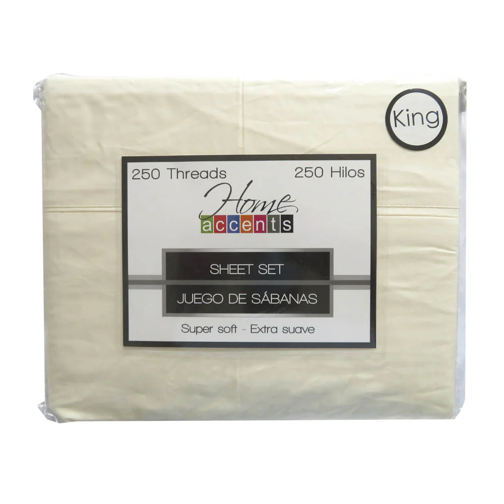 Sabana Home Accents 250 Hilos Set de 4 Piezas - KING