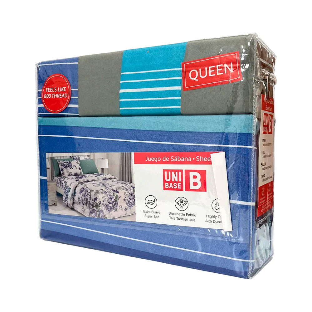 Sábana Queen Set 6 Piezas Estampada Unibase / Surtida - Image 4
