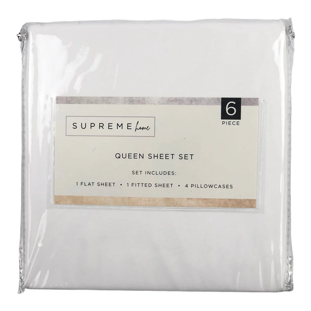 Sabana SI Home Fashion 6 Piezas Camila - Queen - Blanco