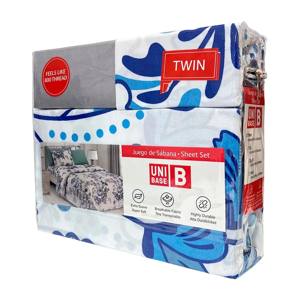 Sábana Twin Set 4 Piezas Estampada Unibase / Surtida - Image 5