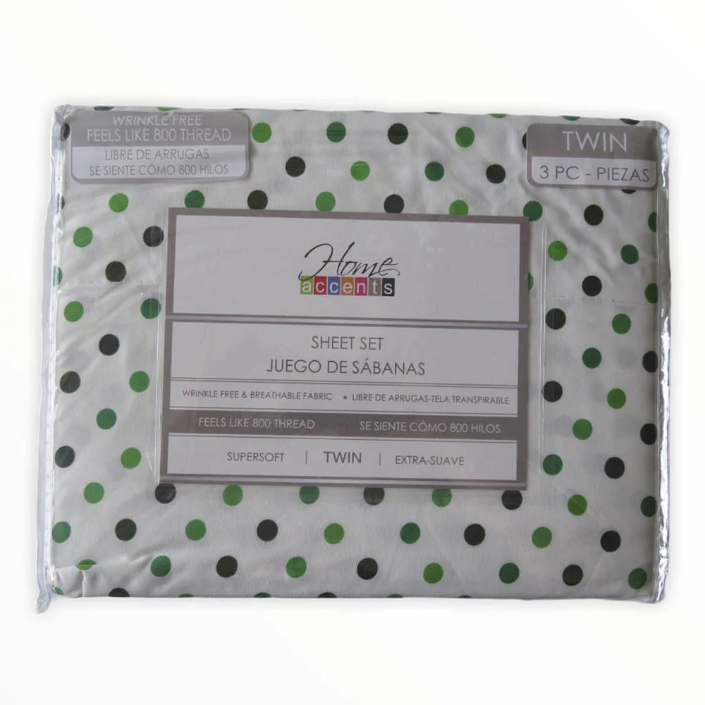 Sábanas Dots Home Accents 3 Piezas - TWIN