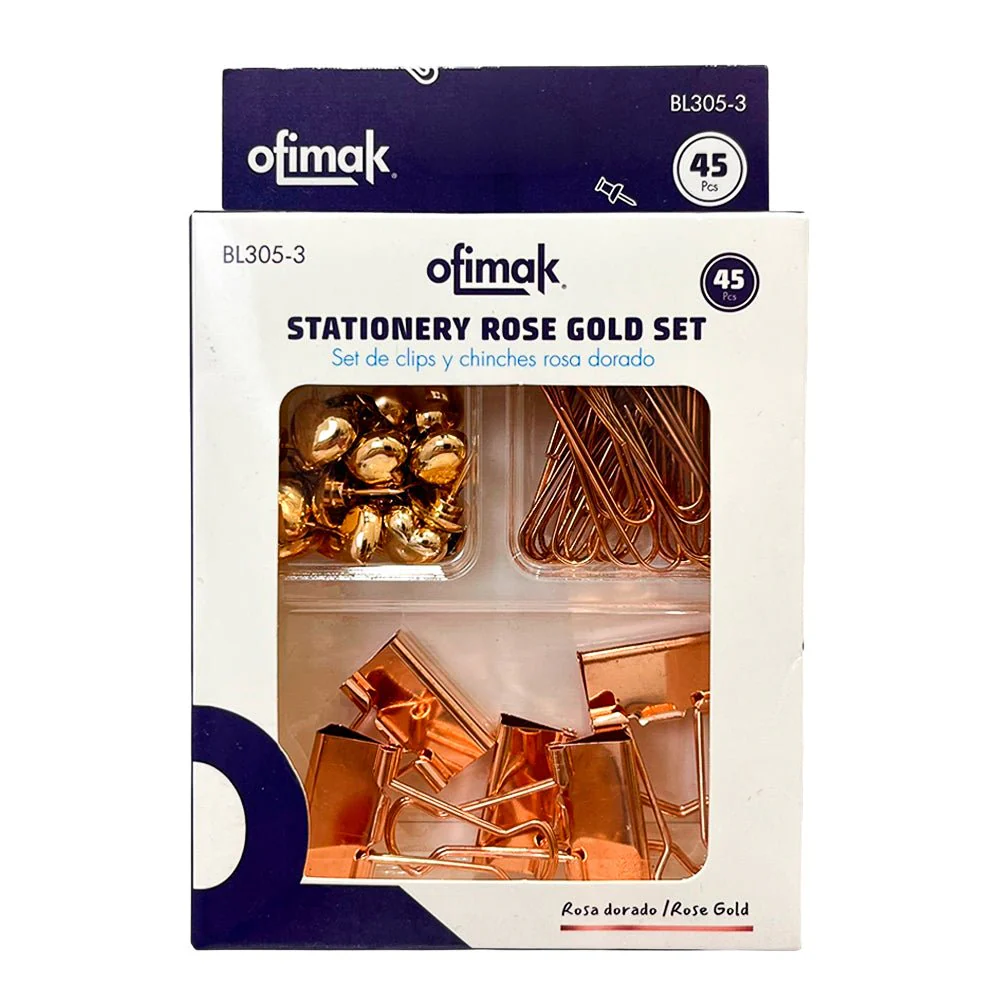 Set de Clips y Ganchos Ofimak / Color Rose Gold