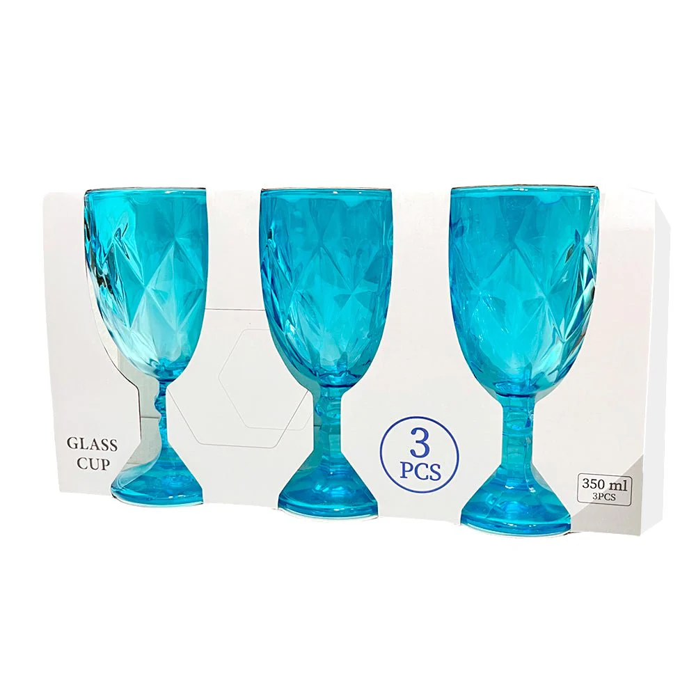 Set de Copas de Vidrio Azul Beneli Home / 3 Piezas / 350 ml - Image 2