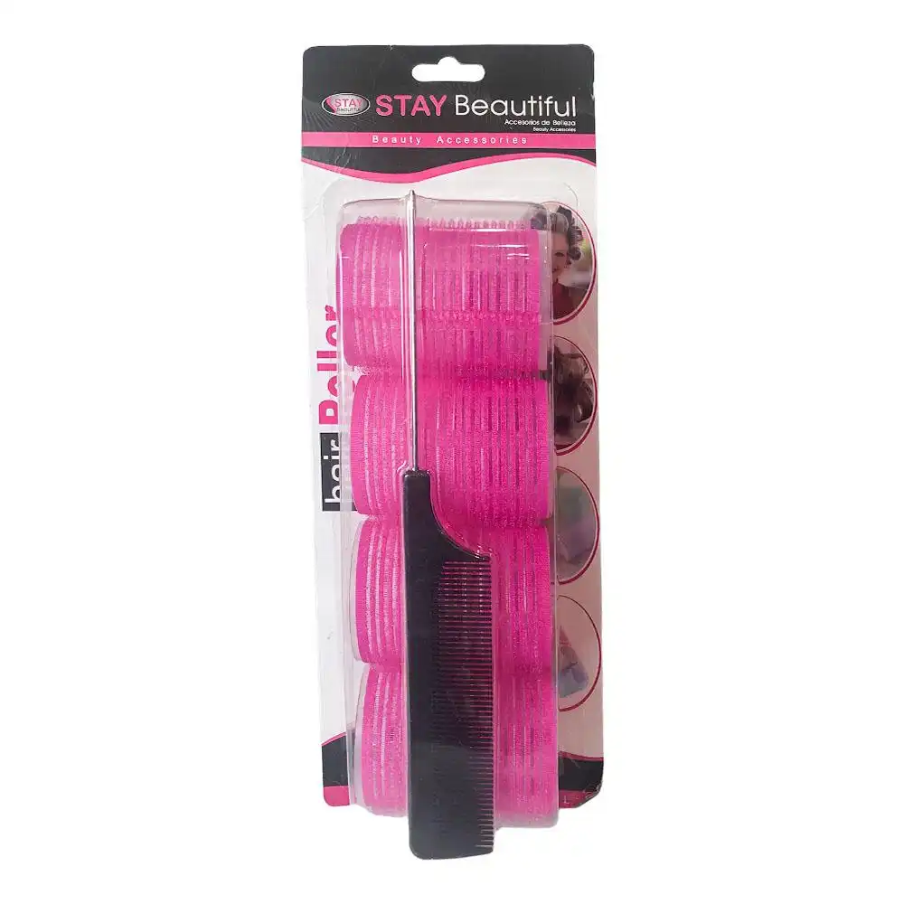 Set de Rollos y Peinilla Stay Beautiful de Velcro - Surtido