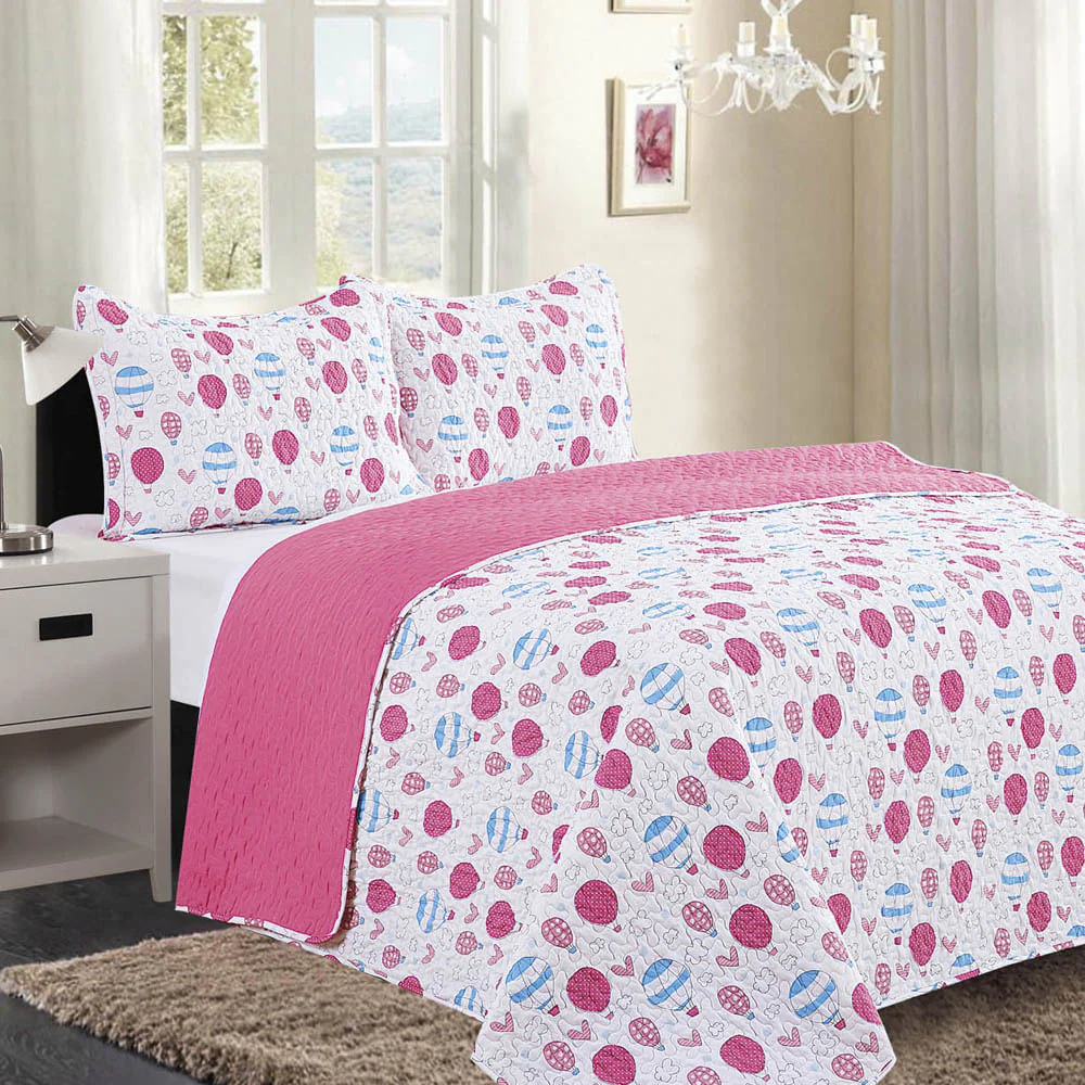 Sobrecama Globo Home Accents Reversible de 3 Piezas - Queen