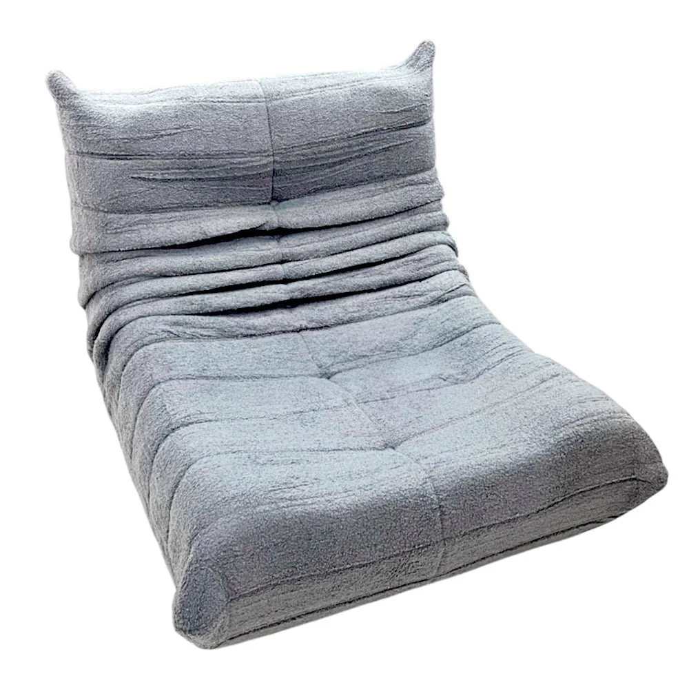 Sofá 1 Puesto Modasi Gris / Estilo Puff Lounge / Tela Teddy - Image 2