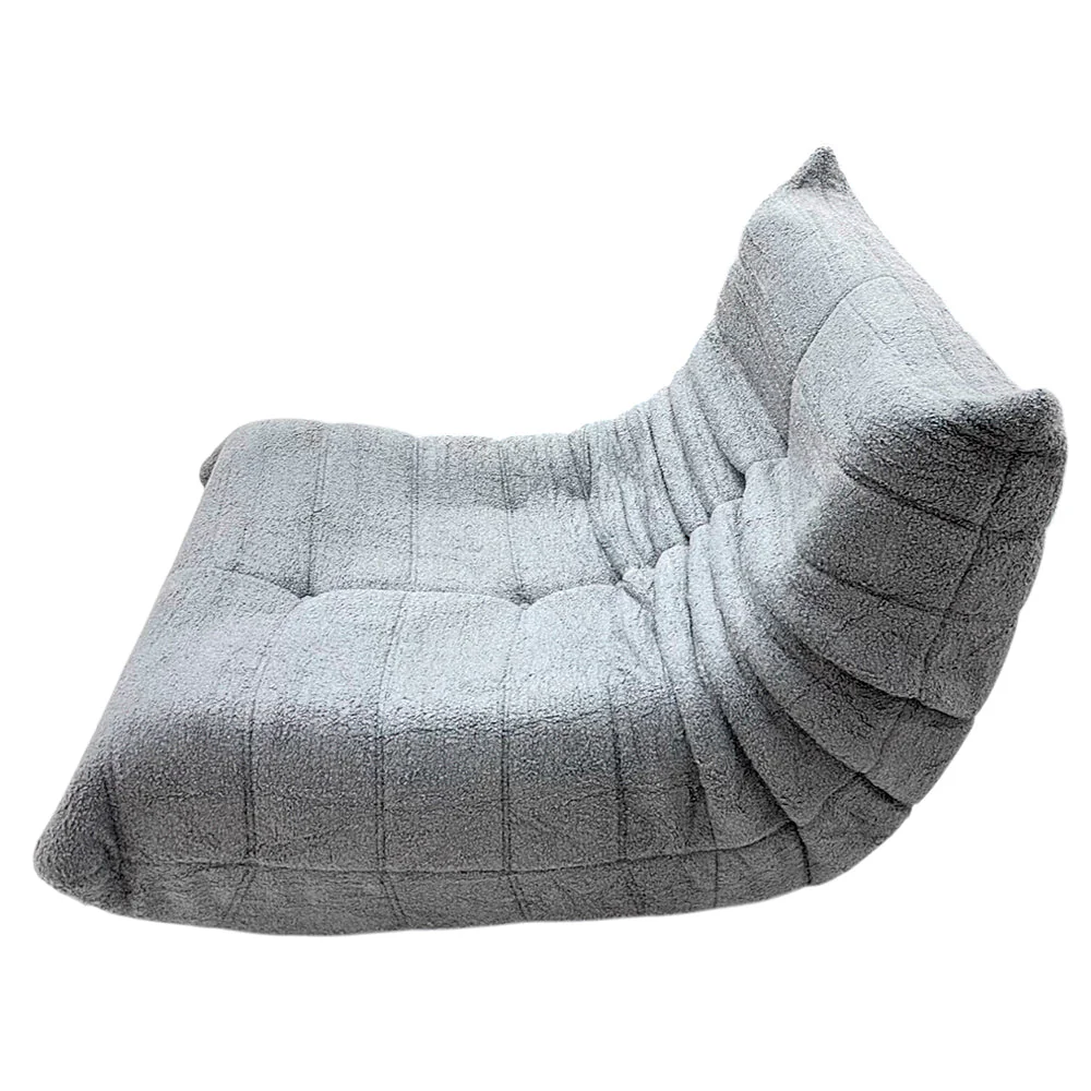 Sofá 1 Puesto Modasi Gris / Estilo Puff Lounge / Tela Teddy - Image 3
