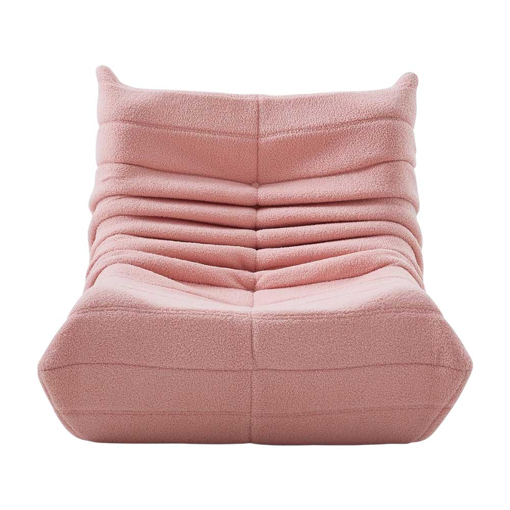 Sofá 1 Puesto Modasi Rosado / Estilo Puff Lounge / Tela Teddy - Image 2