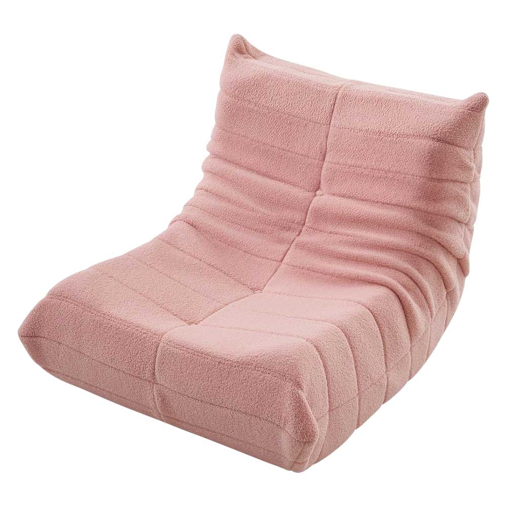 Sofá 1 Puesto Modasi Rosado / Estilo Puff Lounge / Tela Teddy - Image 3