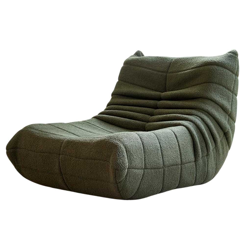 Sofá 1 Puesto Modasi Verde / Estilo Puff Lounge / Tela Teddy - Image 2