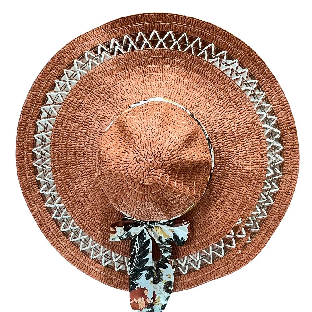 Sombrero de Playa Cattani Para Dama / Ala Corta 12 cm / Con Lazo / Surtido