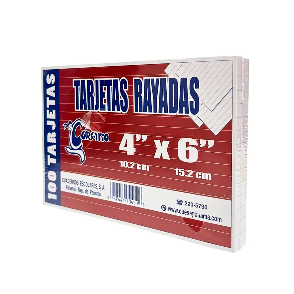Tarjetas Rayadas Corsario / 4 x 6 - Blancas