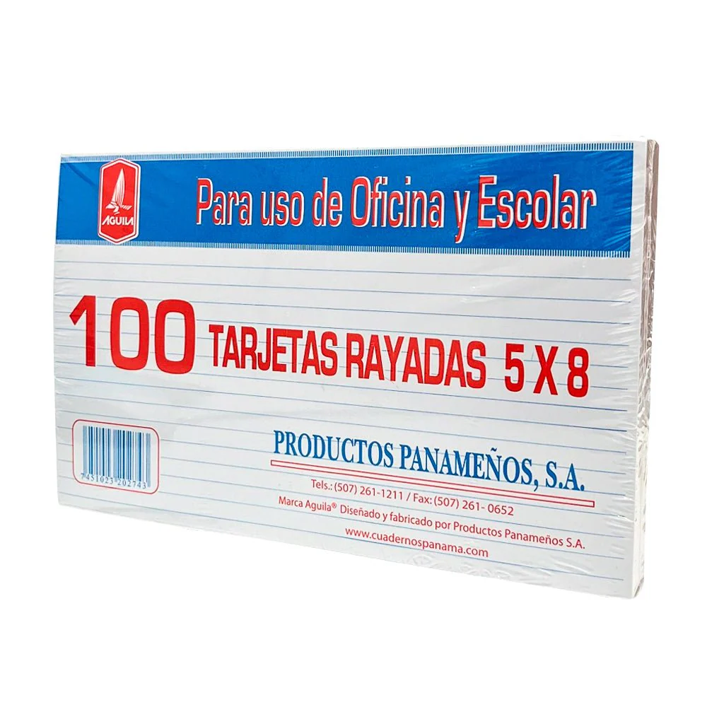 Tarjetas Rayadas Productos Panameños / 5 x 8
