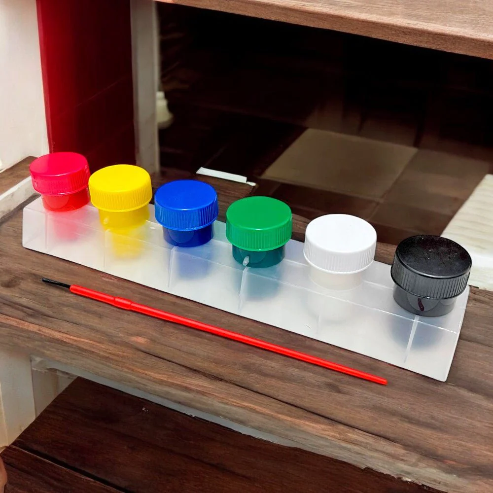 Tempera Durable / 6 Colores Brillantes / Con Pincel