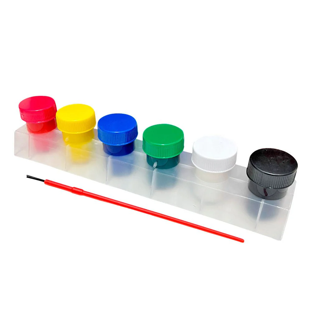 Tempera Durable / 6 Colores Brillantes / Con Pincel - Image 2