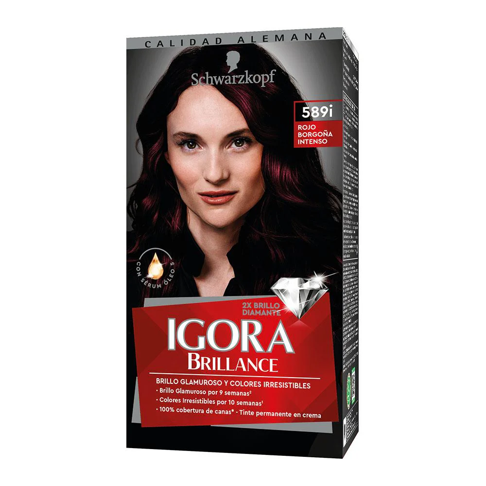 Tinte Igora Brillance Rojo Borgoña Intenso 589i