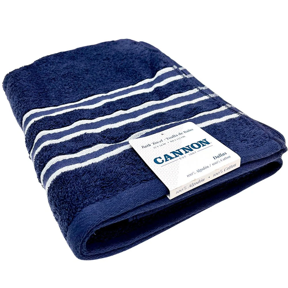 Toalla De Baño Cannon Dallas 27” X 54” Navy/Blanco - Image 2