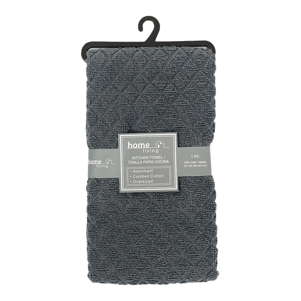 Toalla de Cocina Home Living de 15" x 25" - Gris Oscuro