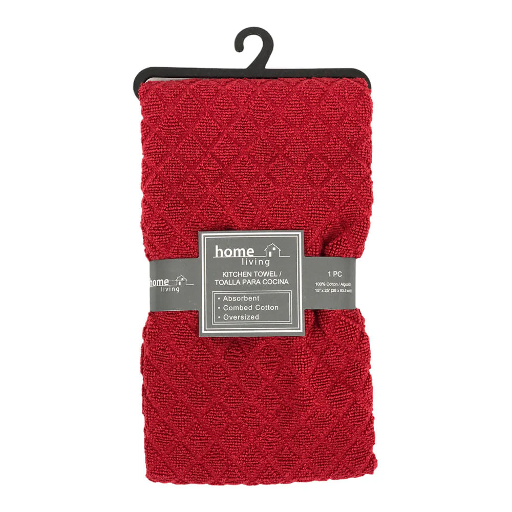 Toalla de Cocina Home Living de 15 x 25 - Vino Tinto