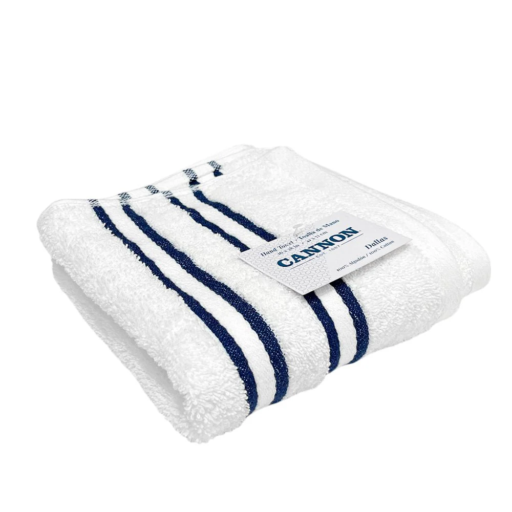 Toalla De Mano Cannon Dallas 16” X 28” Blanco/Navy - Image 2