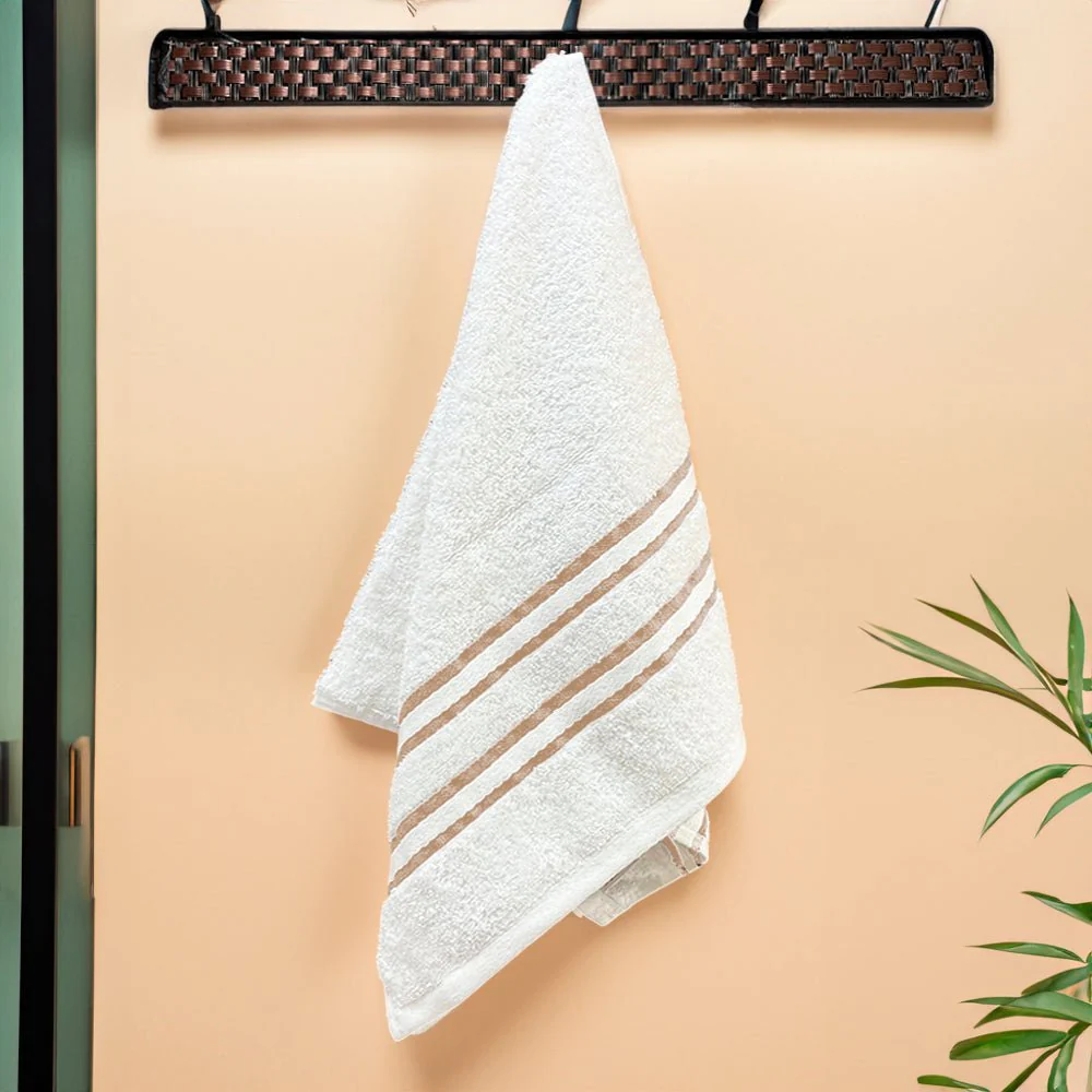 Toalla De Mano Cannon Dallas 16” X 28” Blanco/Taupe