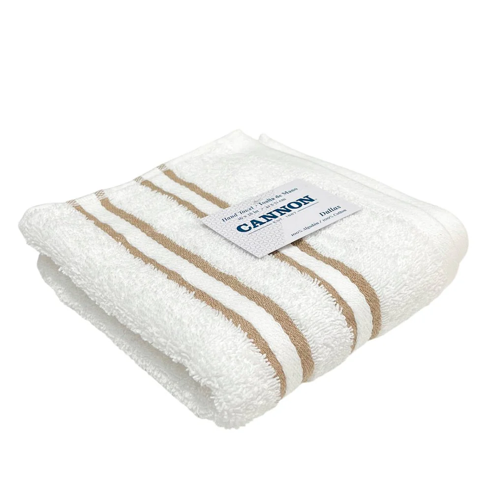 Toalla De Mano Cannon Dallas 16” X 28” Blanco/Taupe - Image 2