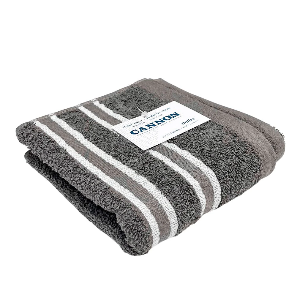 Toalla De Mano Cannon Dallas 16” X 28” Gris/Blanco - Image 2