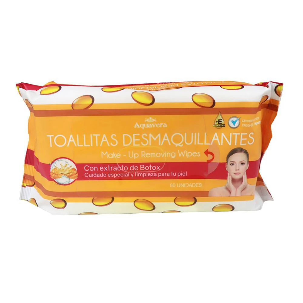 Toallitas Desmaquillantes Aquavera Con Extracto De Botox 30 Piezas